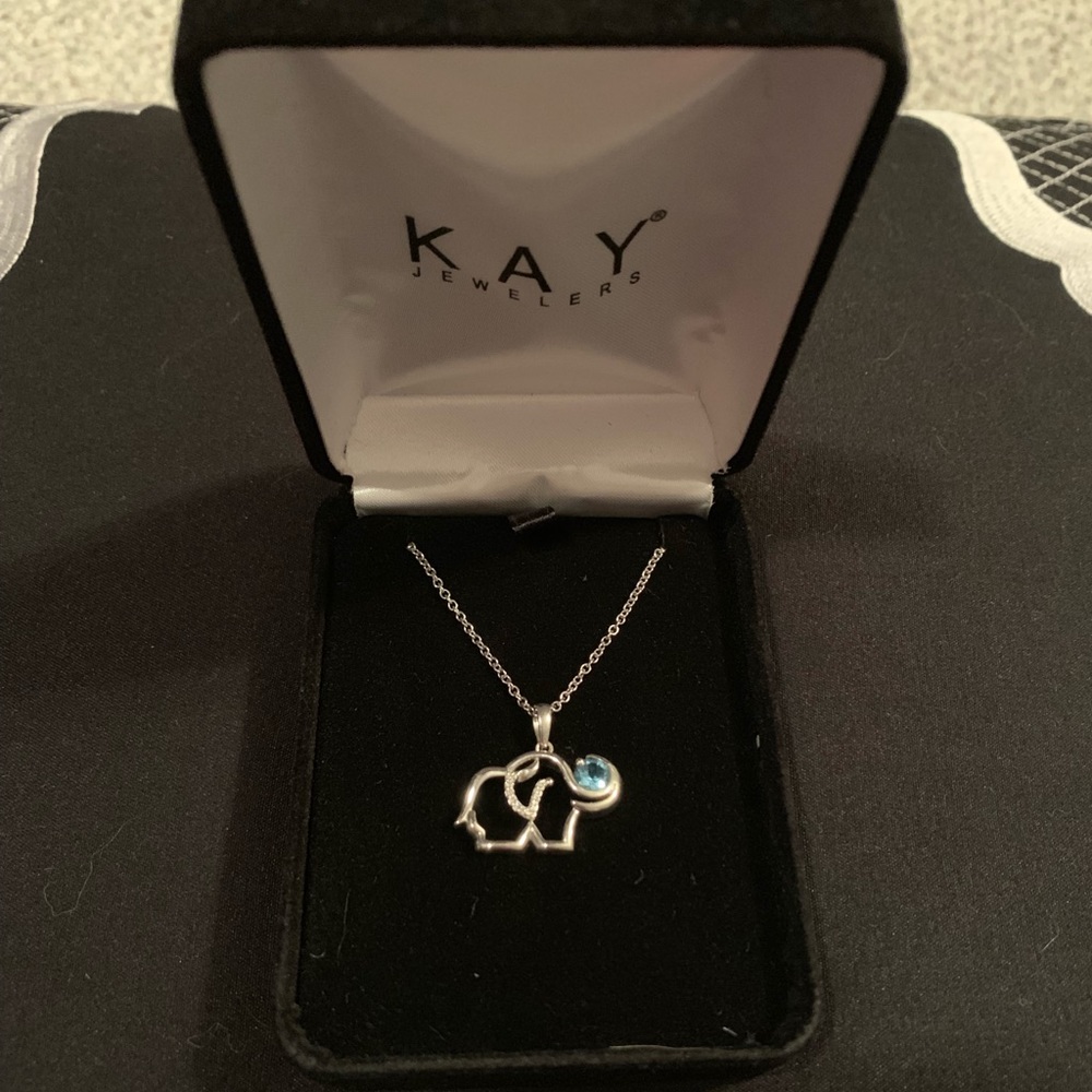 Sterling Silver Diamond & Topaz Necklace